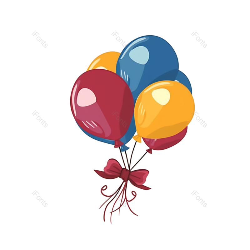 装饰图片,蓝色元素,生日PNG,红色免抠素材